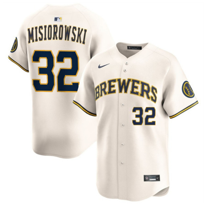 Men's Milwaukee Brewers #32 Jacob Misiorowski Cream 2025 Limited Stitched Baseball Jersey